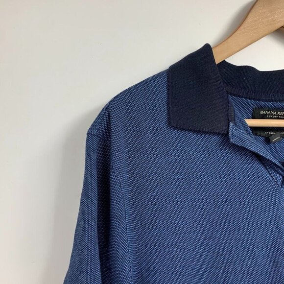 Banana Republic Men's Luxury Touch Standard Fit Jacquard Polo (Lot of 2) Size L - Picture 3 of 16